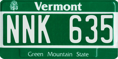 VT license plate NNK635