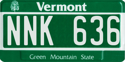 VT license plate NNK636