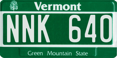 VT license plate NNK640