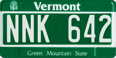 VT license plate NNK642