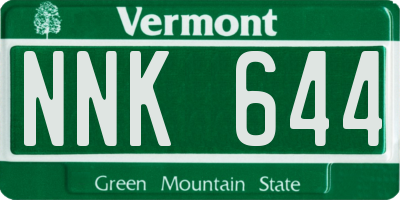 VT license plate NNK644