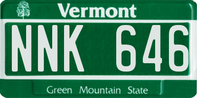VT license plate NNK646