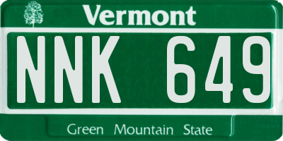 VT license plate NNK649
