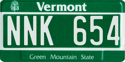 VT license plate NNK654