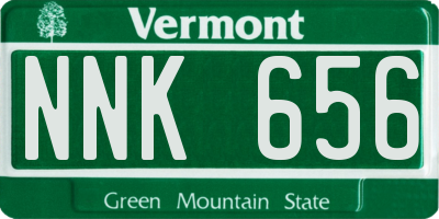 VT license plate NNK656
