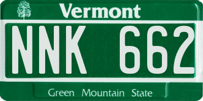VT license plate NNK662
