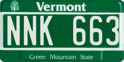 VT license plate NNK663