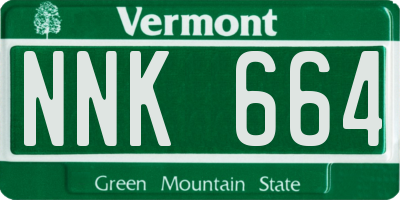 VT license plate NNK664
