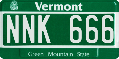 VT license plate NNK666