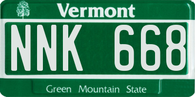 VT license plate NNK668