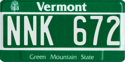 VT license plate NNK672
