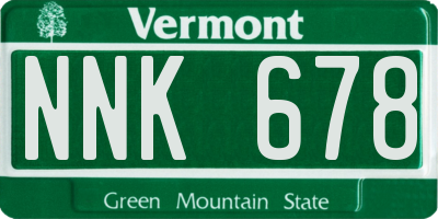 VT license plate NNK678