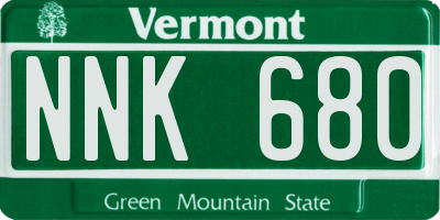 VT license plate NNK680