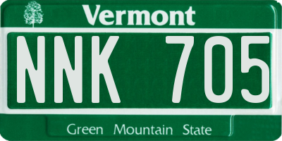 VT license plate NNK705