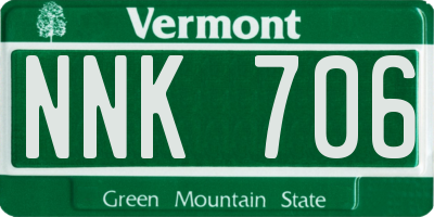 VT license plate NNK706