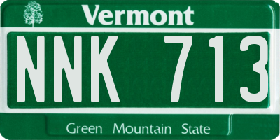 VT license plate NNK713