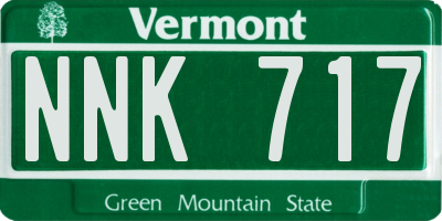 VT license plate NNK717
