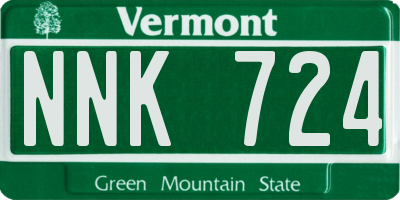 VT license plate NNK724