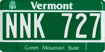 VT license plate NNK727