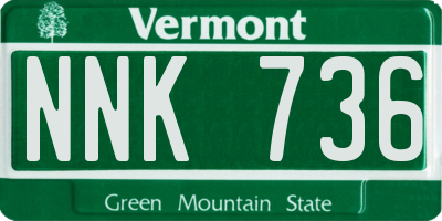 VT license plate NNK736