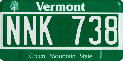 VT license plate NNK738