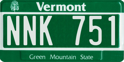 VT license plate NNK751