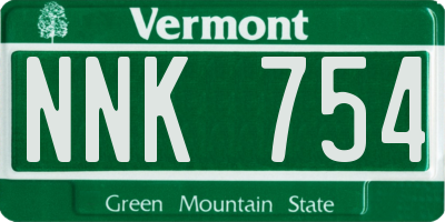 VT license plate NNK754