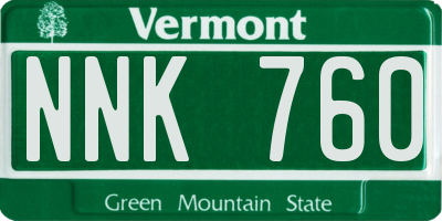 VT license plate NNK760