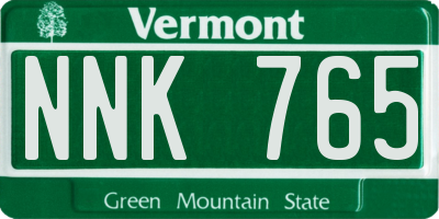 VT license plate NNK765