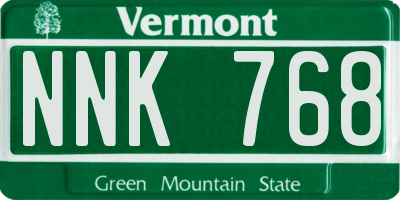 VT license plate NNK768