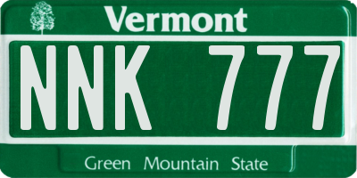 VT license plate NNK777