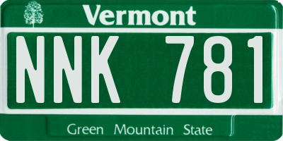 VT license plate NNK781