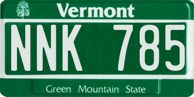 VT license plate NNK785