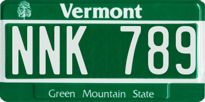 VT license plate NNK789