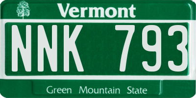 VT license plate NNK793