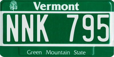 VT license plate NNK795
