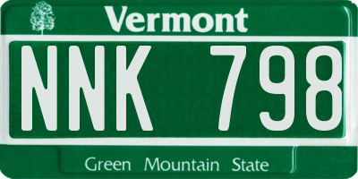 VT license plate NNK798