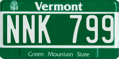 VT license plate NNK799