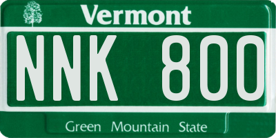 VT license plate NNK800