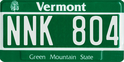 VT license plate NNK804