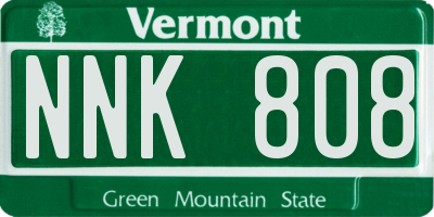 VT license plate NNK808
