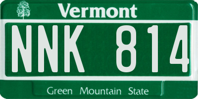 VT license plate NNK814