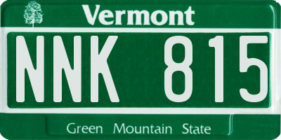 VT license plate NNK815
