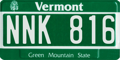 VT license plate NNK816