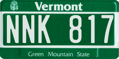VT license plate NNK817