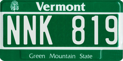 VT license plate NNK819