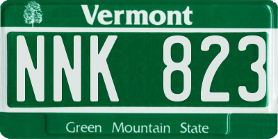 VT license plate NNK823