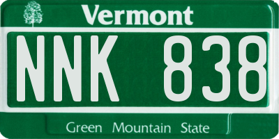 VT license plate NNK838