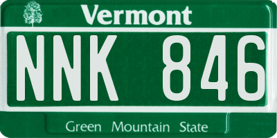 VT license plate NNK846