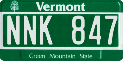 VT license plate NNK847